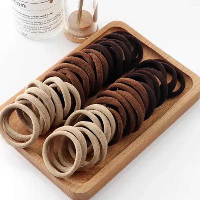 50/100 morceaux d'élastiques à cheveux noir et blanc, bandes à cheveux pour femmes, bandes à cheveux