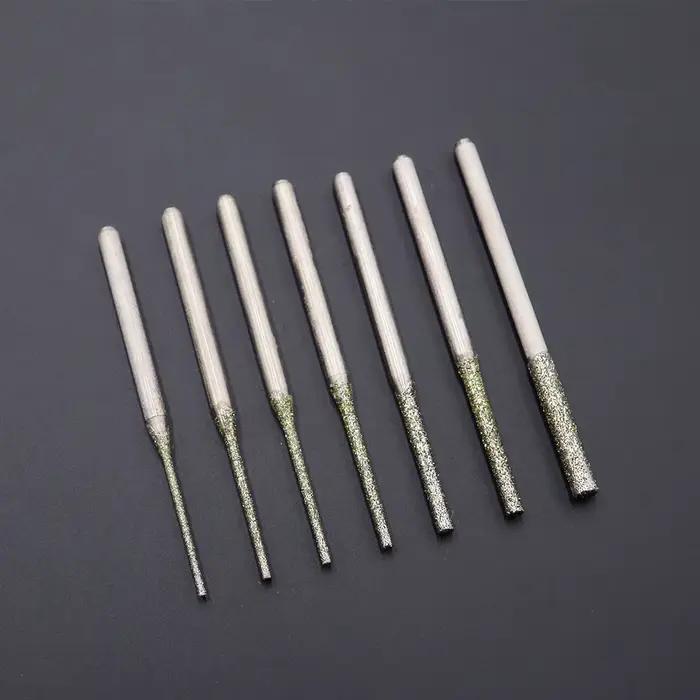 100 pièces ultralong diamant meulage bits tige 2.3mm trou de forage forets petites forets 0.8mm-2.5m