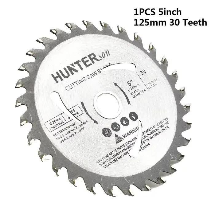 Lame de scie circulaire 125mm, disque de coupe du bois pour le travail du bois, 30 dents, alésage de