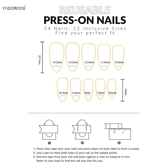 24 pièces lettre douce presse sur ongles mignon cerise nœuds papillon coccinelle fraise décor faux o