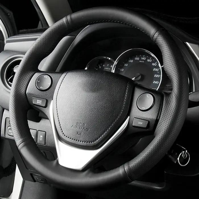 Couverture de volant de voiture en cuir artificiel tressé, pour Toyota RAV4 2013 – 2019 Corolla 2014