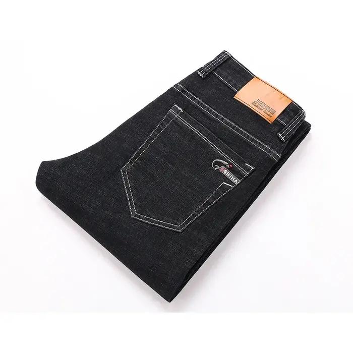 Jean droit en Denim pour hommes, pantalon en Denim, Style classique, extensible, décontracté, grande