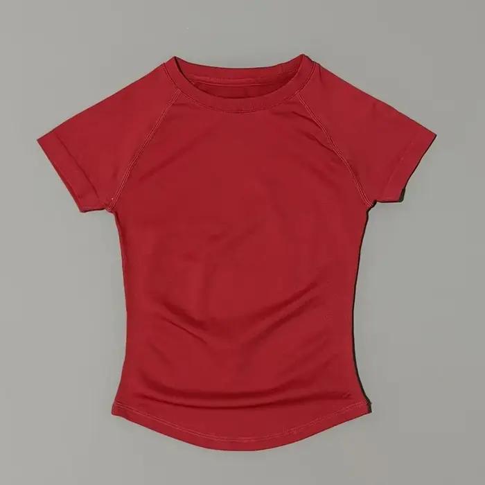 Haut de sport à manches courtes pour femme, t-shirt de course, t-shirt de sport d'été à manches cour
