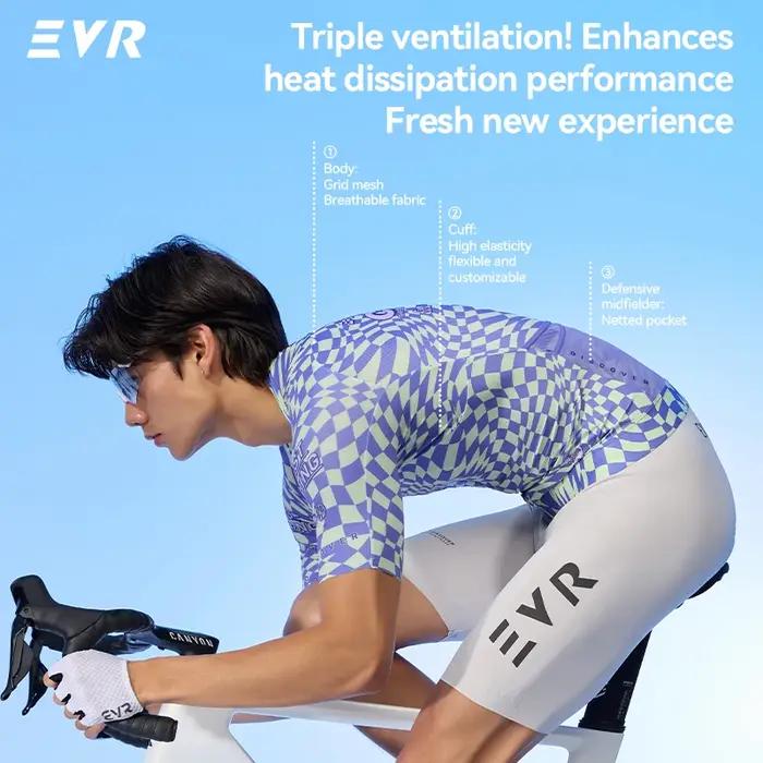 Maillot de vélo de montagne EVR Pro Summer respirant et séchant rapidement pour homme occasions outdoor compétition randonnée