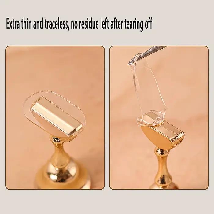 Ruban adhésif Double face Transparent sans trace pour faux ongles, présentoir, outils, bande de manu