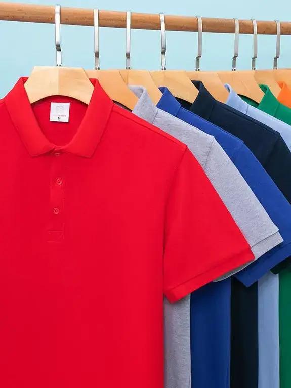 Polo de travail personnalisable en coton pour équipe, t-shirt à manches courtes, impression personnalisée pour occasions professionnelles et événements d'entreprise
