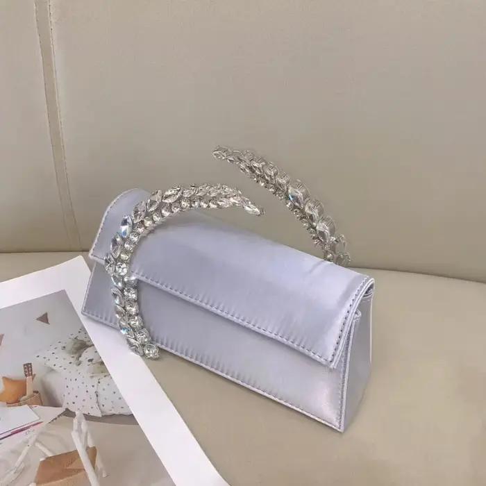 Sac à main en métal satiné pour femme, cristal brillant, biscuits diamant, sac de soirée, pochette d