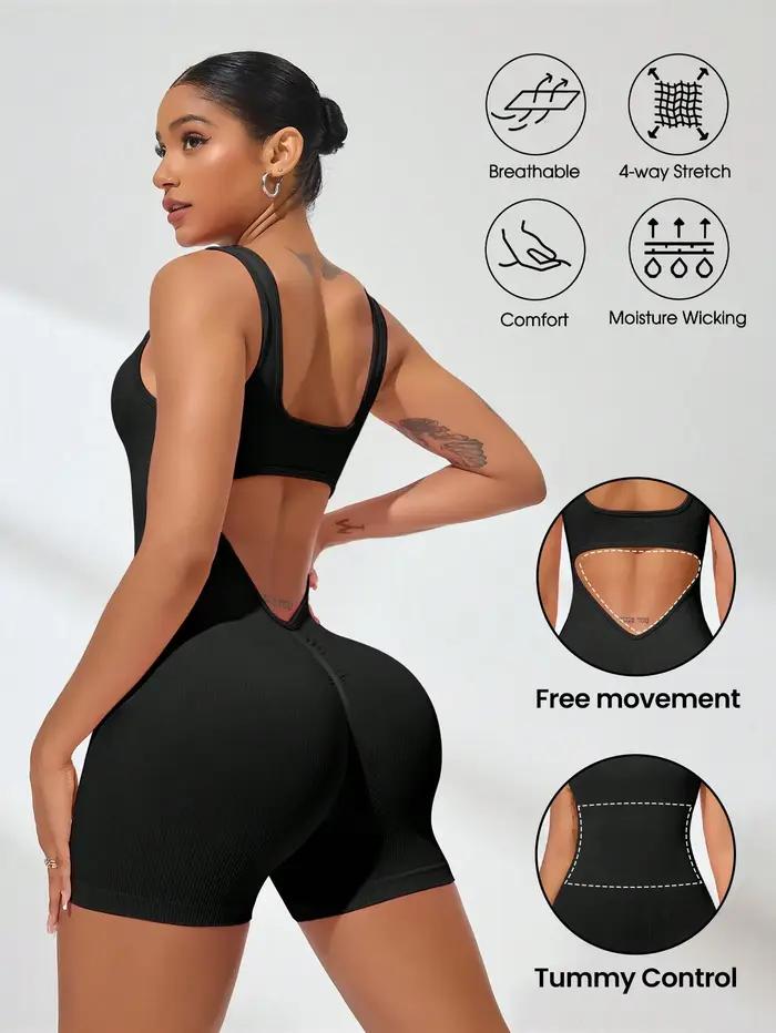 Combinaisons d'été Sexy avec taille exposée en forme de V pour femmes, vêtements quotidiens de Fitne