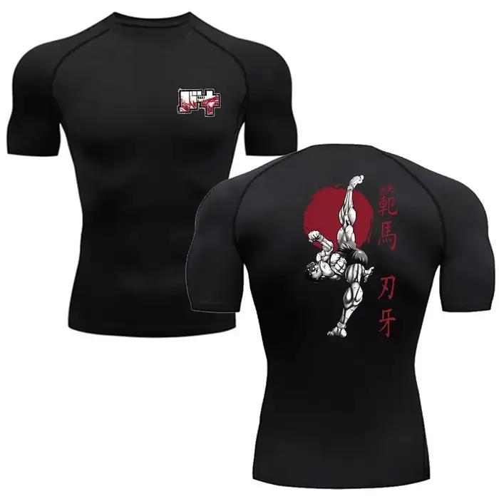 T-shirt de boxe Baki Hanma pour homme, haut de sport, entraînement en plein air, MMA Rash Guard, Her