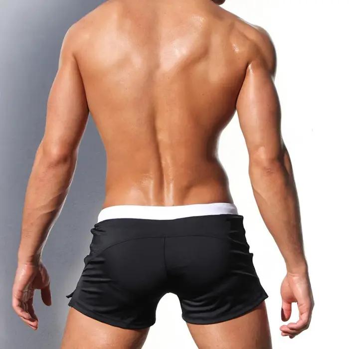 Maillot de bain pour hommes avec poche zippée, short de bain d'été avec doublure, séchage rapide, re