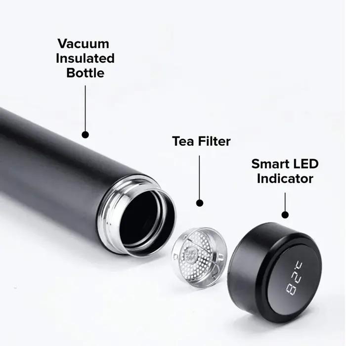 Bouteille d'eau intelligente en acier inoxydable, étanche, à Double paroi, pour conserver les boisso