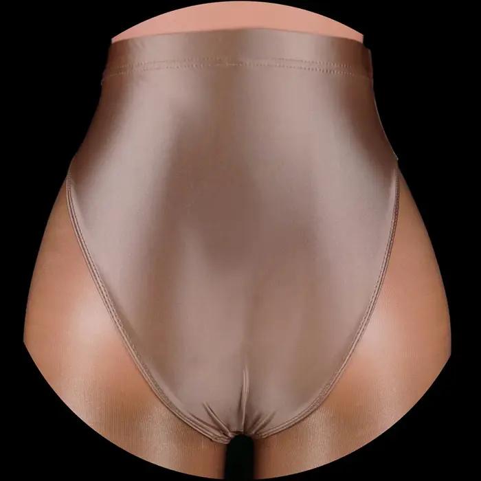 Culotte de bikini brillante à coupe haute pour femmes, maillot de bain sexy grande taille résistant au chlore et à l'eau salée, pour plage et piscine