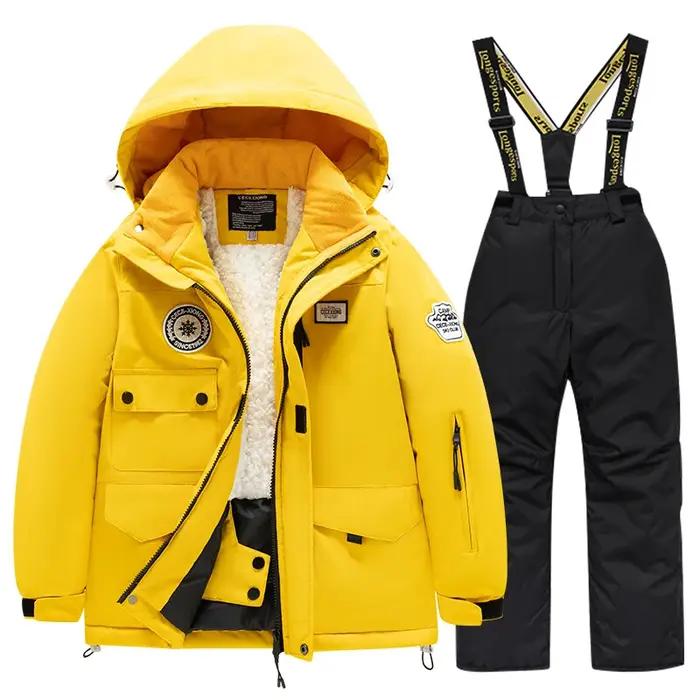 Combinaison de ski d'hiver pour enfants, pour garçons et filles, manteau épais coupe-vent et impermé