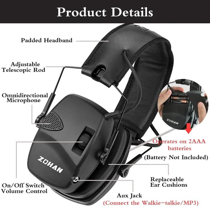 Cache-oreilles de tir électronique, casque tactique, Protection des oreilles, Anti-bruit, pour la ch