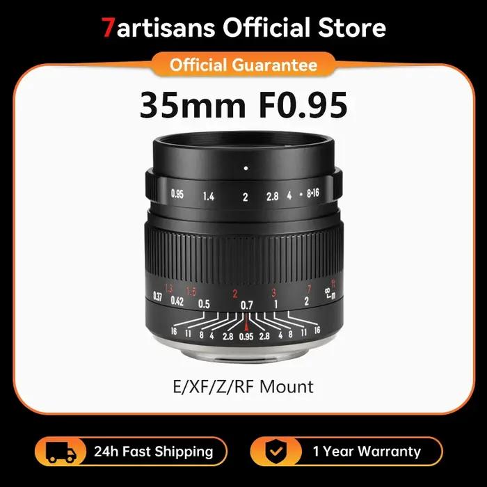7artisans Objectif Portrait 35mm F0.95 Grande Ouverture Pour Sony E ZVE10 FX30 Fuji FX X-T1 X-A1/X-A