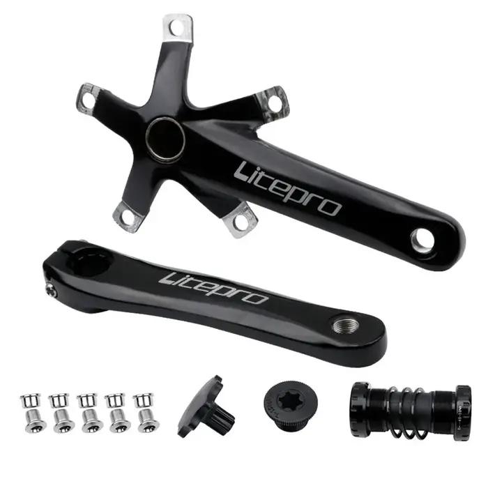 Litepro-Pignon de manivelle intégré creux pour vélo pliant, arbre central, dent positive et négative
