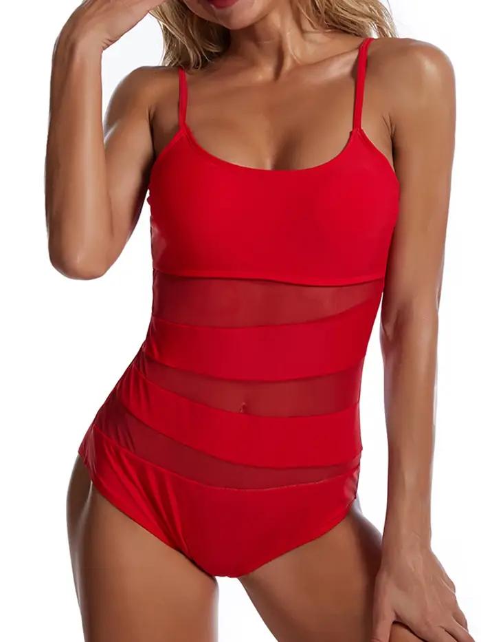 Maillot de bain une pièce sexy en maille unie 2026 pour femme, dos nu, à nouer dans le dos, pour la