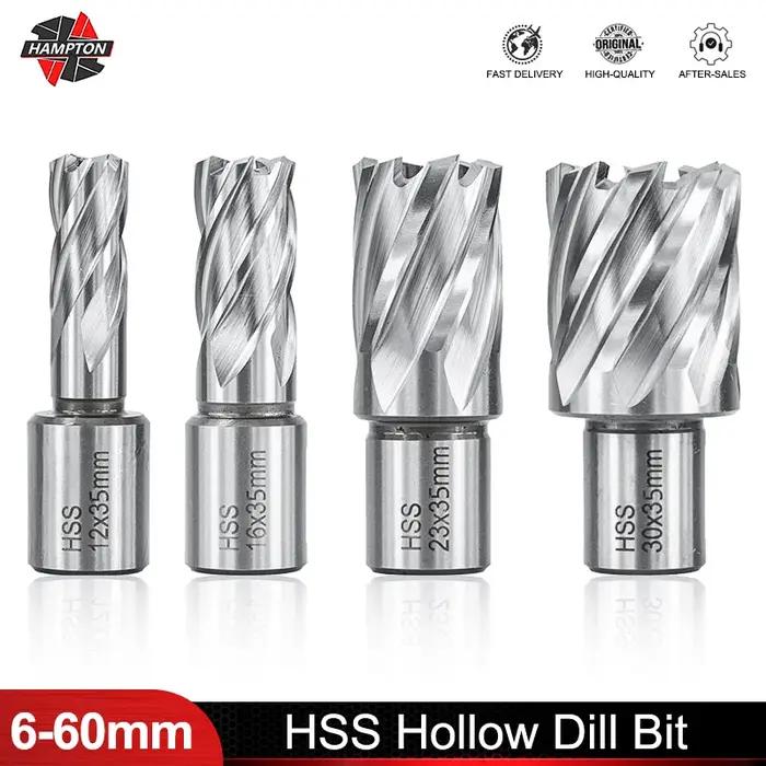 Coupe-trou HSS 6-60mm, tige Weldon, foret creux, foret à noyau HSS pour outils de perçage du métal,