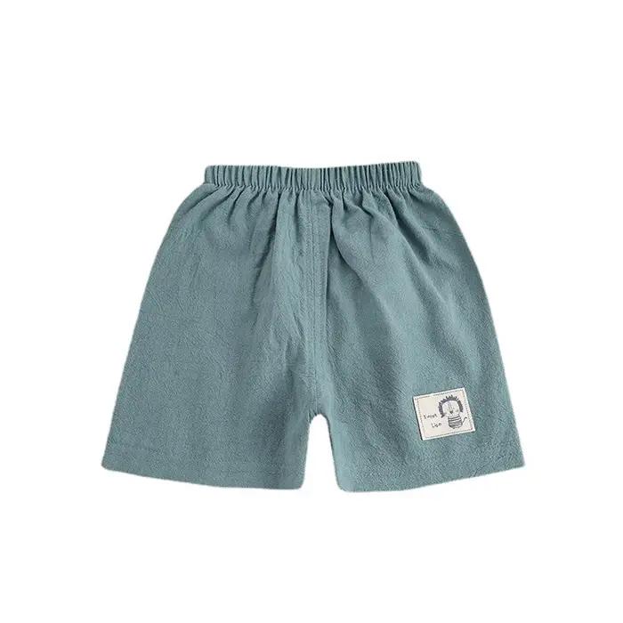 Short d'été en coton et lin de style coréen pour enfants, pantalons courts mignons pour tout-petits,