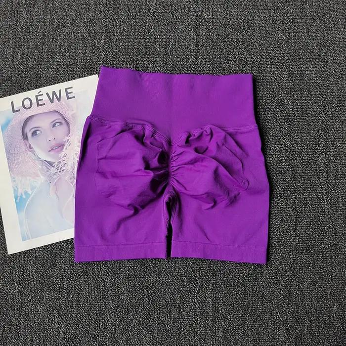 Short de Yoga pêche pour filles, pantalon à trois croix, taille haute, tricoté, pression, course à p