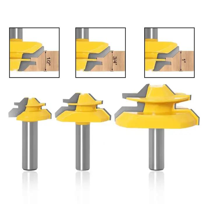 Mitre à tige de 12mm et 1/2 ", 45 mèches de routeur à joint de colle résistant DONsRCT-Coupeur de Te