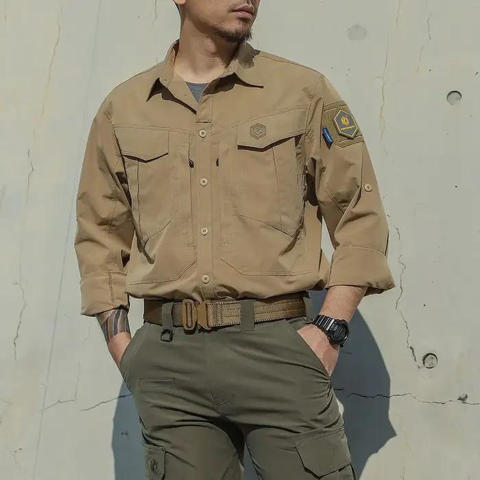 Emersongear bleu étiquette Persecutor chemise tactique hommes manches longues T-shirts hauts chasse