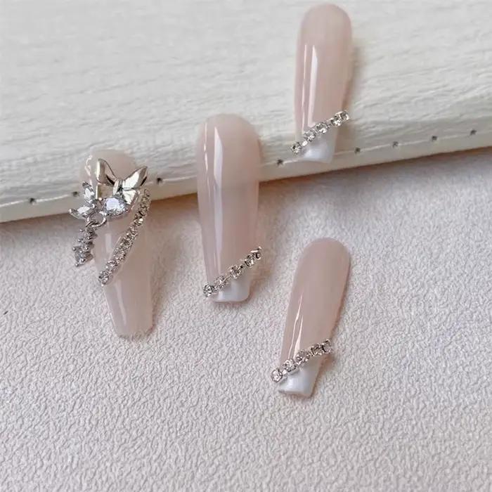 Chaîne de cristal de luxe longue 100/50cm, breloques pour ongles, 1.5/2mm, brillant clair/AB diamant