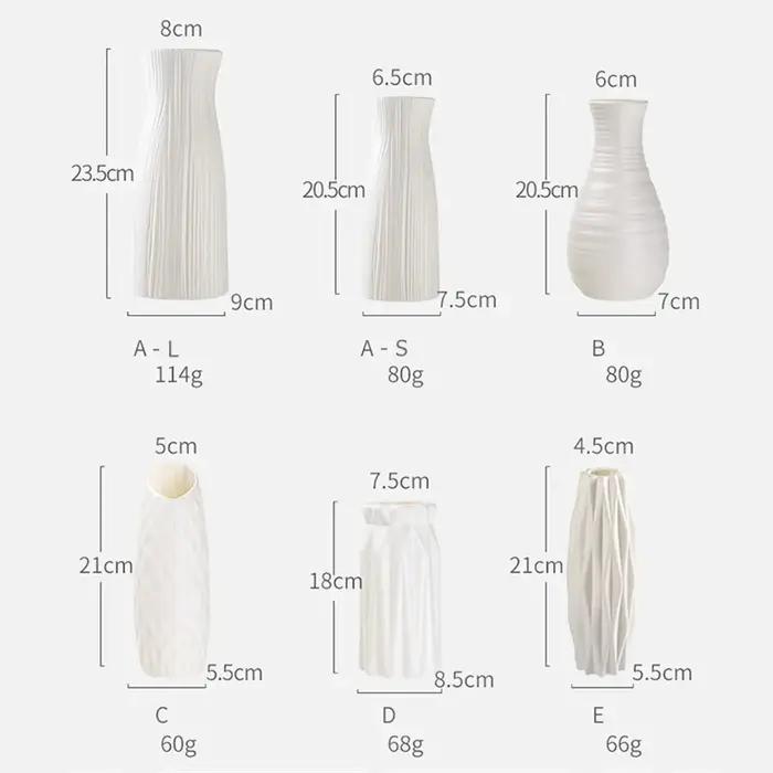 Vase en plastique nordique simple, petit pot de fleur frais, bouteille de rangement pour fleurs, sal