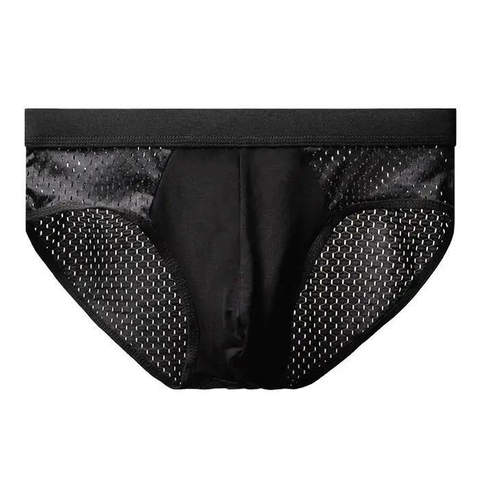 Sous-vêtements en soie glacée pour hommes, culotte triangle fine et respirante, slip élégant et durable pour des journées de sport et de travail