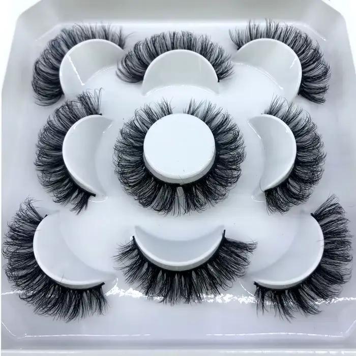 5 paires de cils moelleux 8-25mm 3D cils de vison longs et épais faux cils naturels en gros cils ven