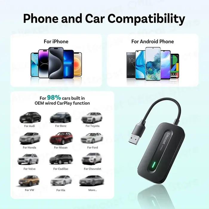 OTTOCAST Play2Video Express sans fil CarPlay sans fil Android Auto adaptateur pour Youtube Netflix l