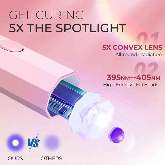 Ensemble de lampes à ongles UV/LED sans fil, lumière portative avec support, affichage LCD, sèche-on