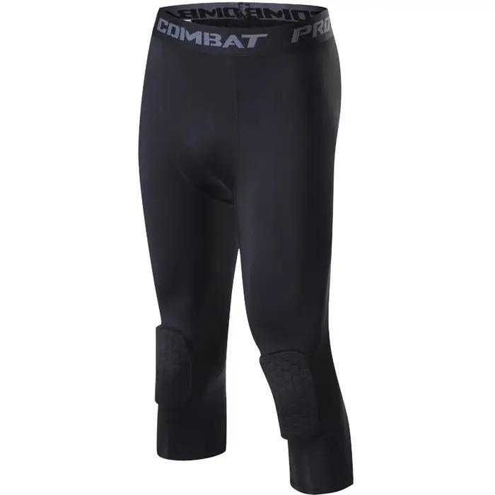 Pantalon court de sport pour hommes, Leggings de course rembourrés, jogging, Compression élastique,