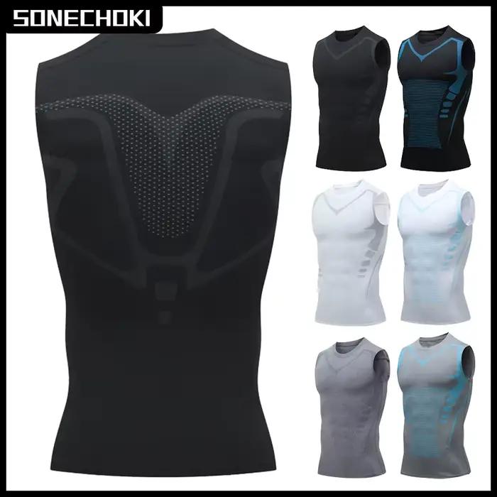 Débardeur de Compression pour hommes, chemise de gymnastique sans manches, impression à séchage rapi