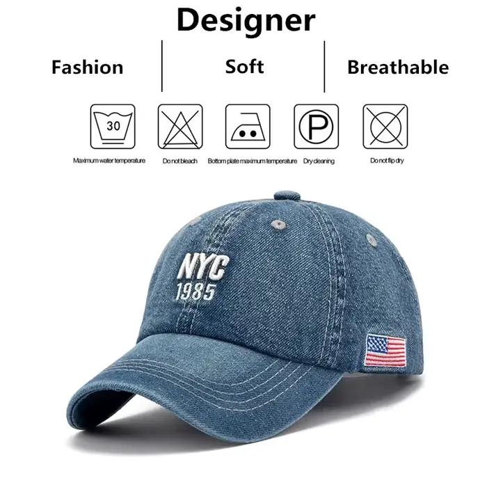 Mode NYC 1985 Broderie Denim Snapback Casquettes de Baseball Réglable En Plein Air Casual Adulte Lav