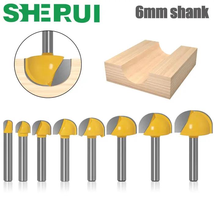 Mèches à nez rond en carbure massif, tige de 6mm, 6,8,12,16,18,20,22mm, outils CNC, nez rond, boîte