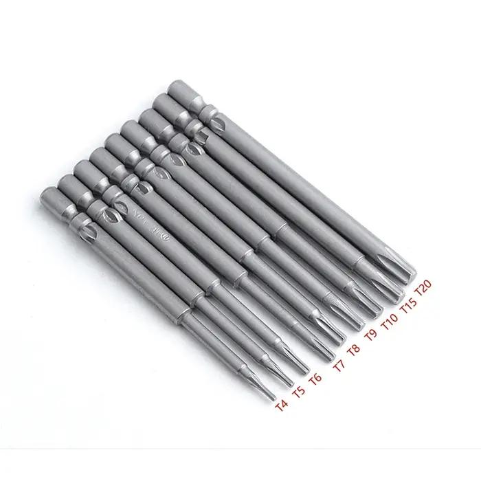 Jeu de tournevis Torx électriques à tige ronde, 10 pièces, 60mm de longueur 800 4mm, étoile magnétiq