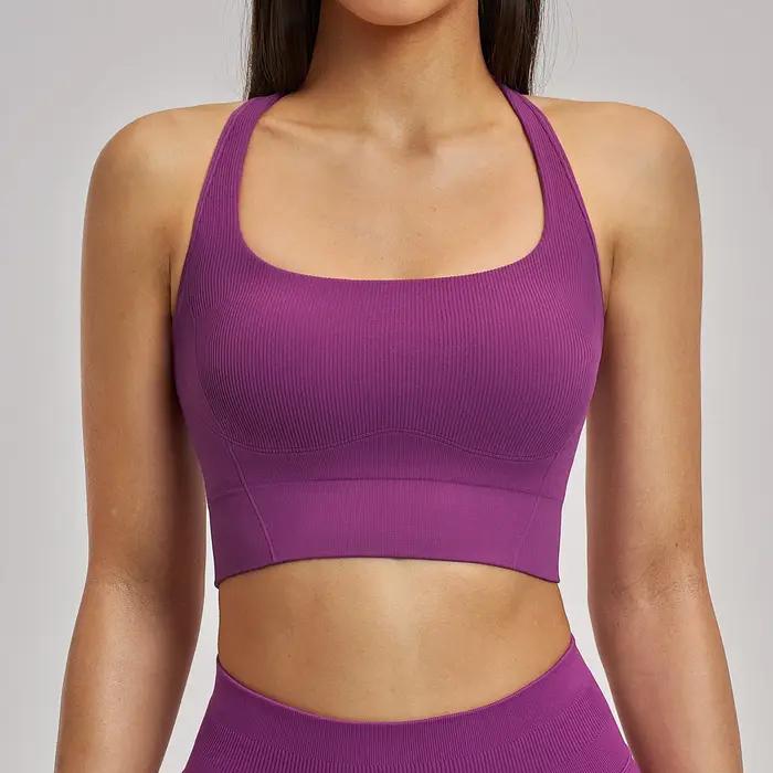 Soutien-gorge de sport respirant sans couture, anti-transpiration, pour femme, brassière de yoga ant