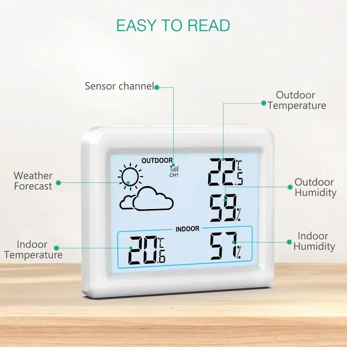 ORIA – Station météo sans fil, moniteur de température intérieure et extérieure, capteur d'humidité