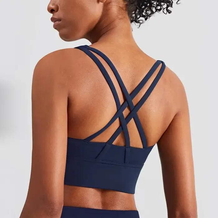 Soutien-gorge sport débardeur respirant femme - Haut court fitness yoga été mode dessus vêtements