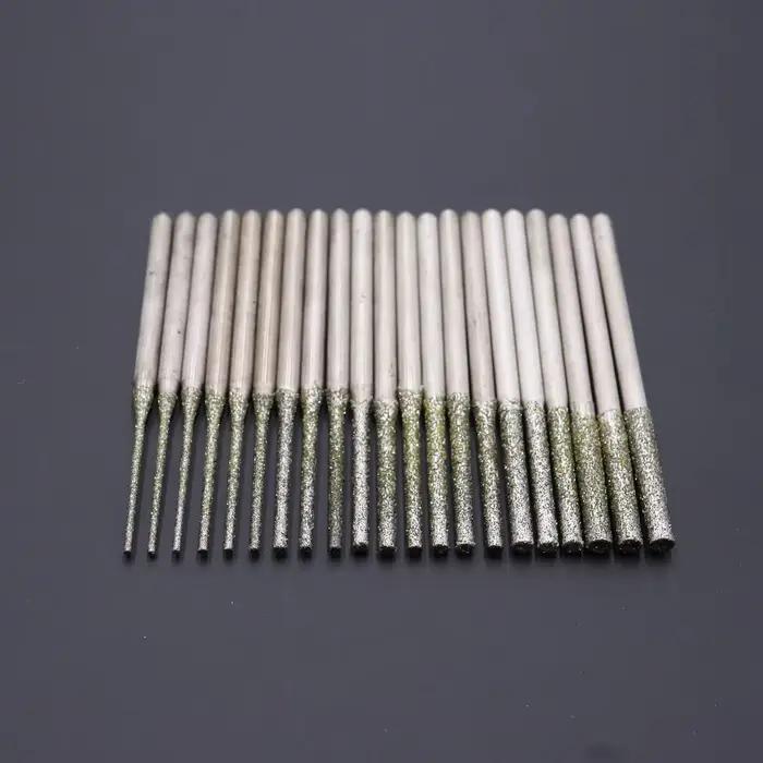 100 pièces ultralong diamant meulage bits tige 2.3mm trou de forage forets petites forets 0.8mm-2.5m