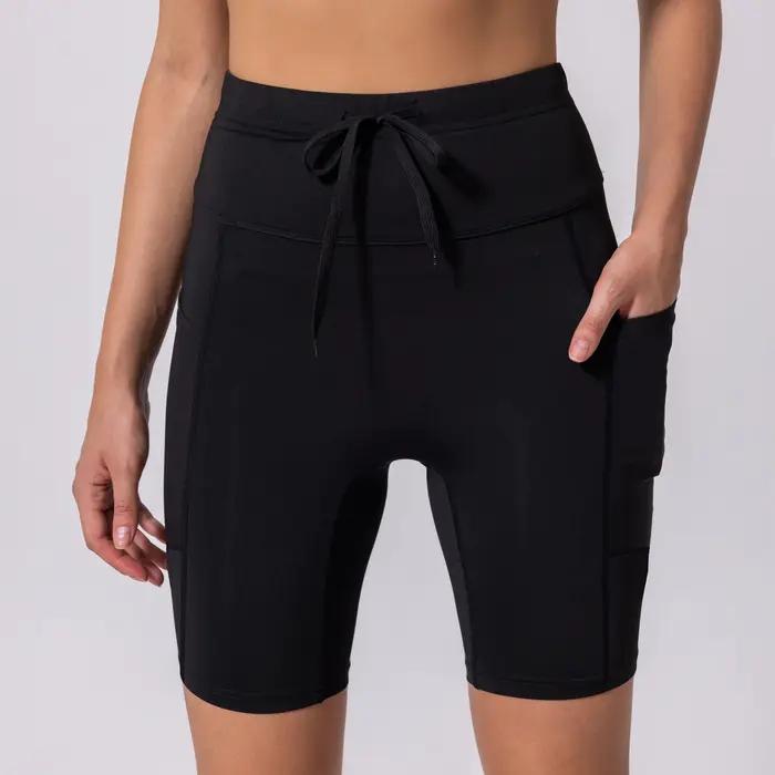 Short de course pour hommes et femmes, poches, demi-pantalon de Sport de plein air, collants élastiq