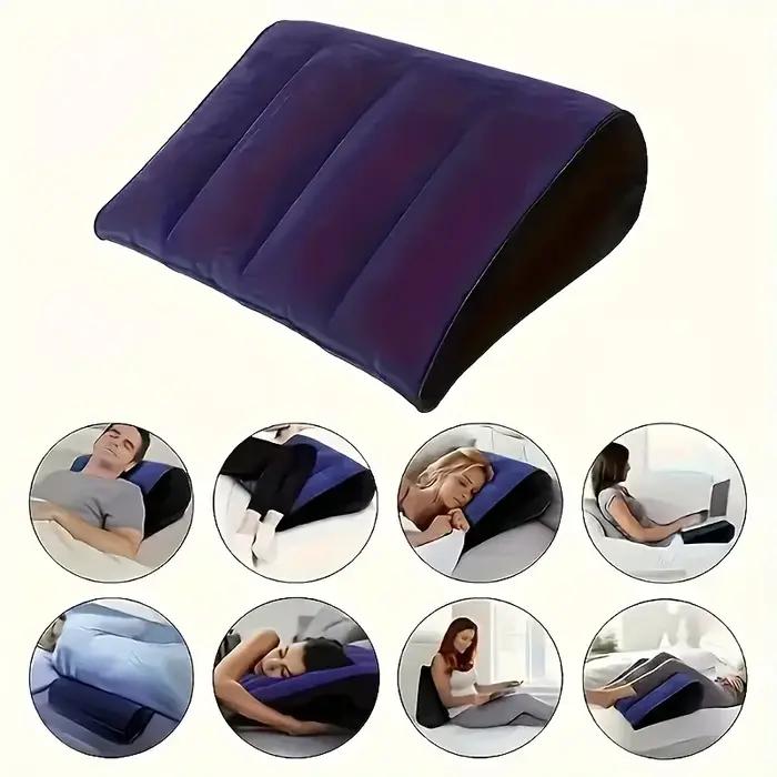 Oreiller gonflable en forme de coin pour voyage, léger, soutien lombaire des jambes, coussin de Post