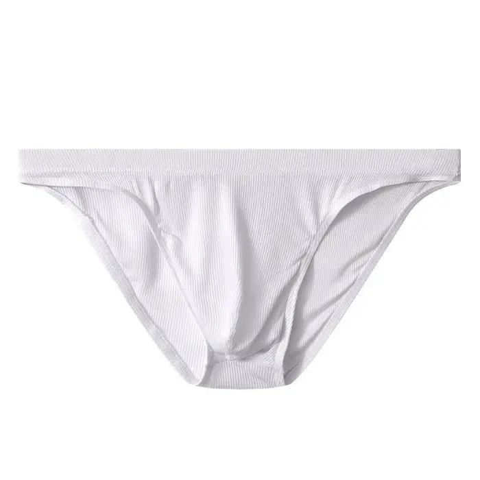 Sous-vêtements pour hommes slips solides Shorts Hombre homme culotte solide confortable taille basse U poche convexe caleçon Cueca Calzoncillo