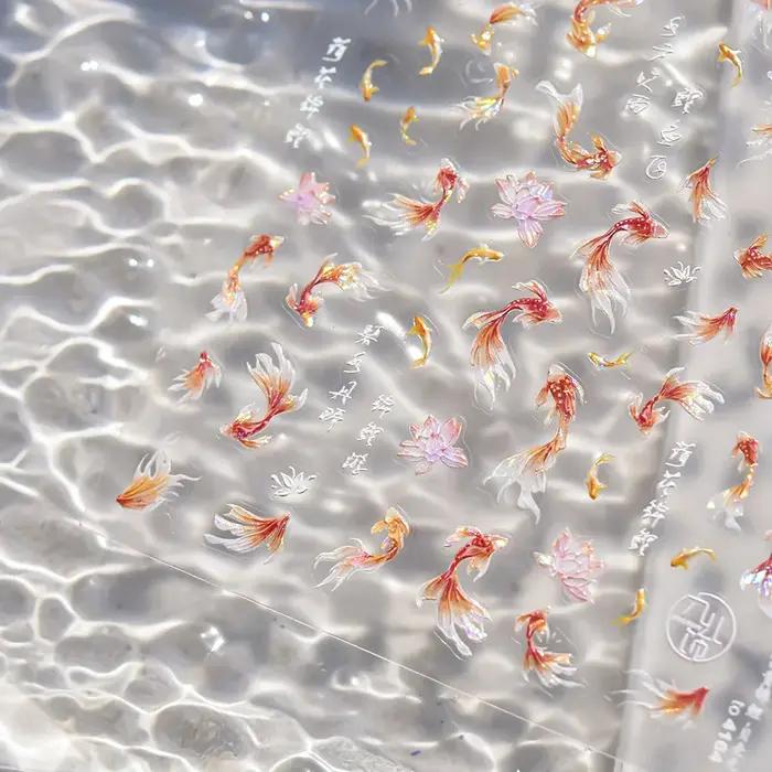 Koi fleur de Lotus poisson rouge été plage mer carpe poisson rouge dauphin coloré sirène doux soulag