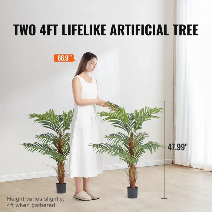 SucceBuy palmier artificiel 4/5/6 pieds fausse plante matériau PE sécurisé et Protection d'inclinais