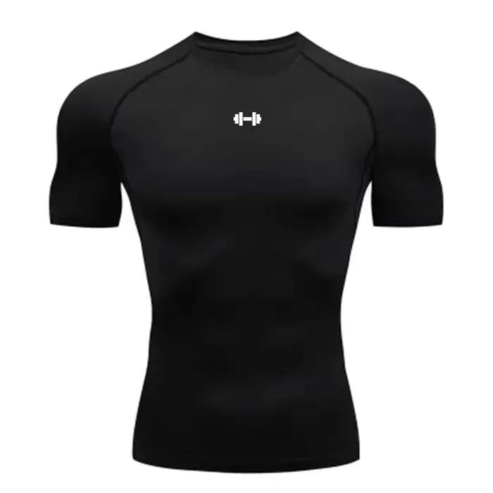 T-shirt de compression élastique pour homme, séchage rapide, sport, athlétique, gym, entraînement, é