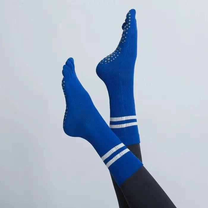 Chaussettes Yoga Femme Mi-Tube Antidérapantes Cinq Doigts Pilates Fitness Danse Ballet Intérieur