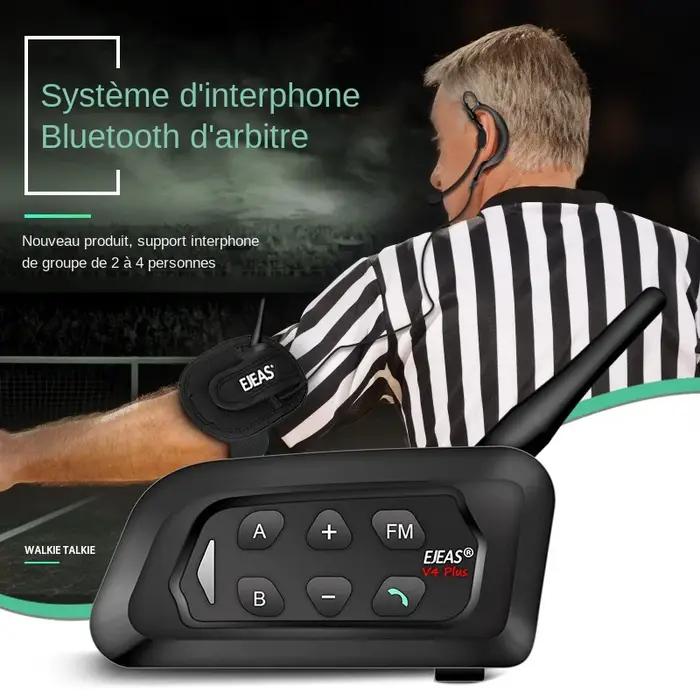 EJEAS V4C PLUS + V6C PROx2 Football 3 arbitre Interphone casque 1200M