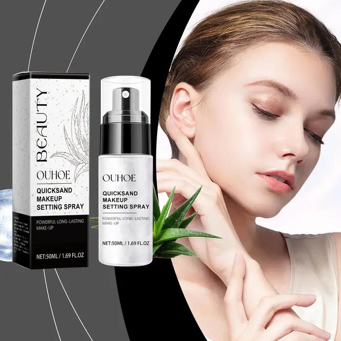Poudre libre pour le visage, Spray fixateur de sable mouvant, fond de teint rafraîchissant, mat, con